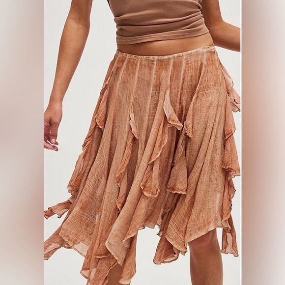 FREE PEOPLE Susanna knee length Midi skirt NWT - Picture 4 of 4